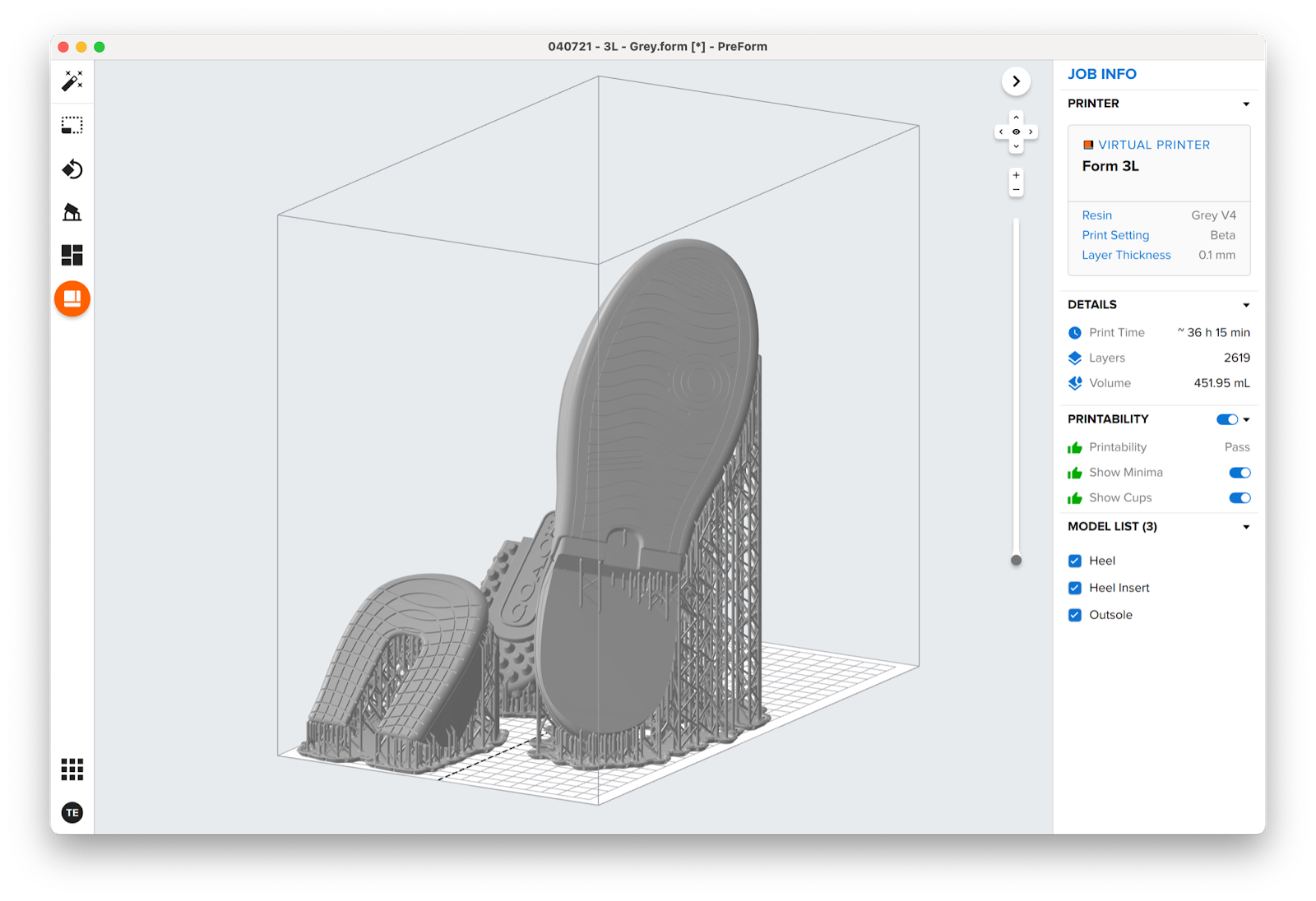 In 3D khuôn đế giày với Formlabs Form 3L