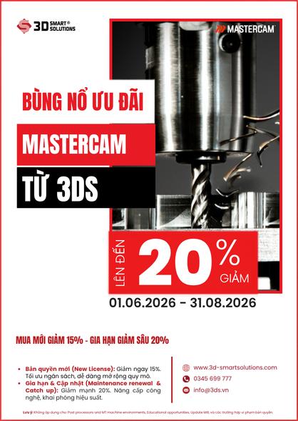 ƯU ĐÃI LÊN ĐẾN 20% BẢN QUYỀN PHẦN MỀM MASTERCAM 2026